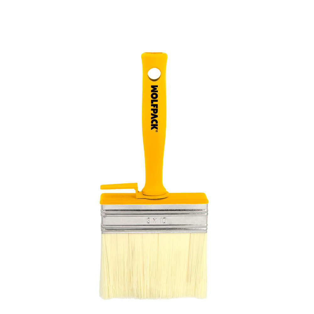 Professional ceiling brush 100x30 mm white bristles. Ergonomic handle, with hook. Paint brush, professional painter's brush