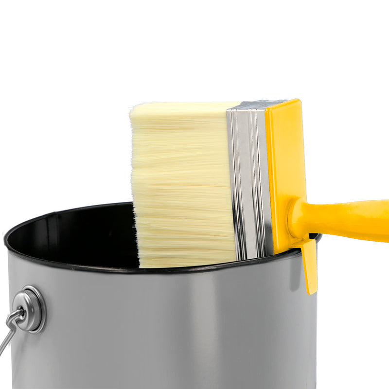 Brocha profesional techos 100x30 mm. cerda blanca. mango ergonomico, con gancho. brocha pintura, brocha pintor profesional