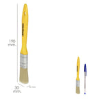 Paletina profesional cerda blanca ancho 30 mm cerdas naturales mango plástico ergonómico, brocha pintor, pincel pintura