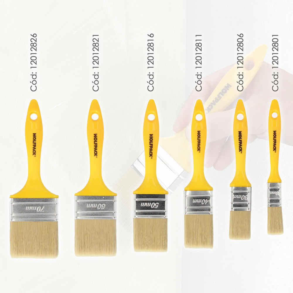 Paletina profesional cerda blanca ancho 30 mm cerdas naturales mango plástico ergonómico, brocha pintor, pincel pintura