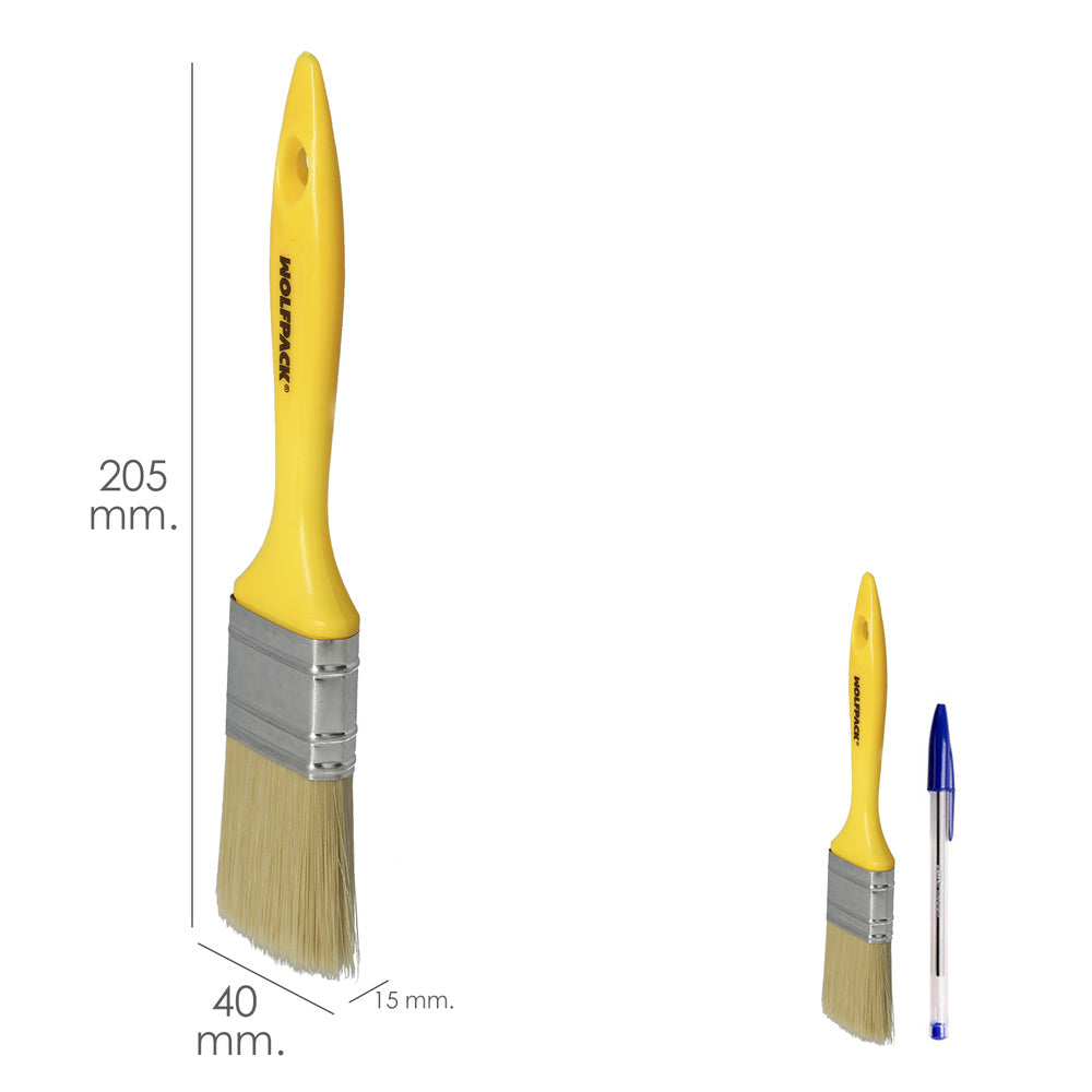 Trincha profissional cerda branca 40 mm cerdas naturais cabo plástico ergonómico, trincha pintor, pincel pintura