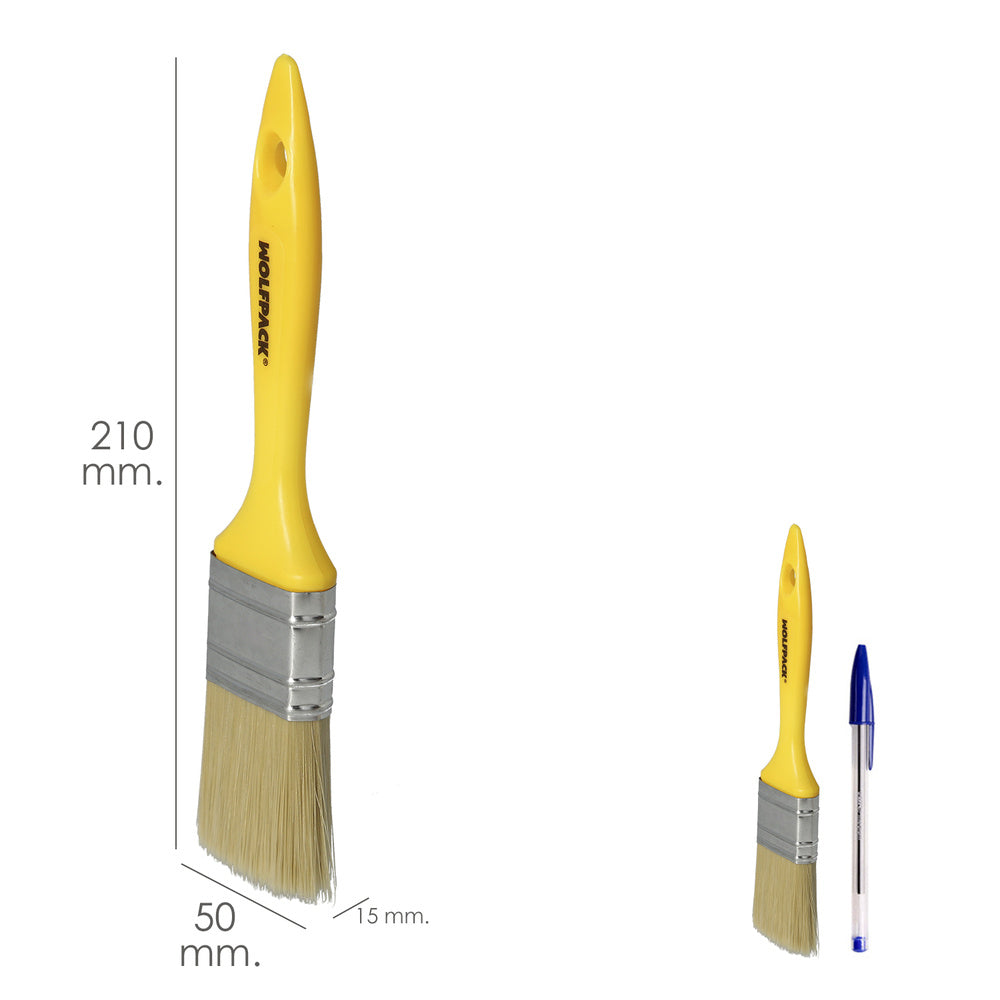 Trincha profissional cerda branca 50mm cerdas naturais cabo plástico ergonómico, pincel pintor, pincel de pintura