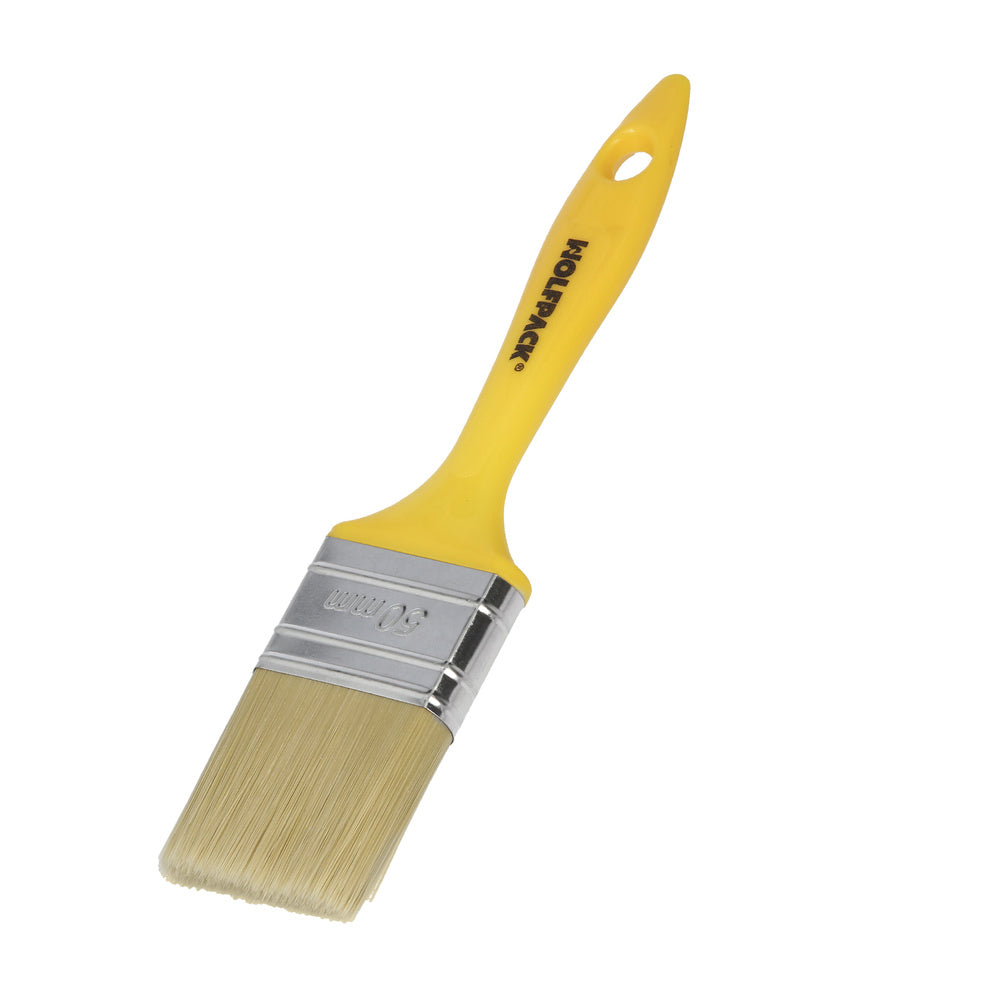 Trincha profissional cerda branca 50mm cerdas naturais cabo plástico ergonómico, pincel pintor, pincel de pintura
