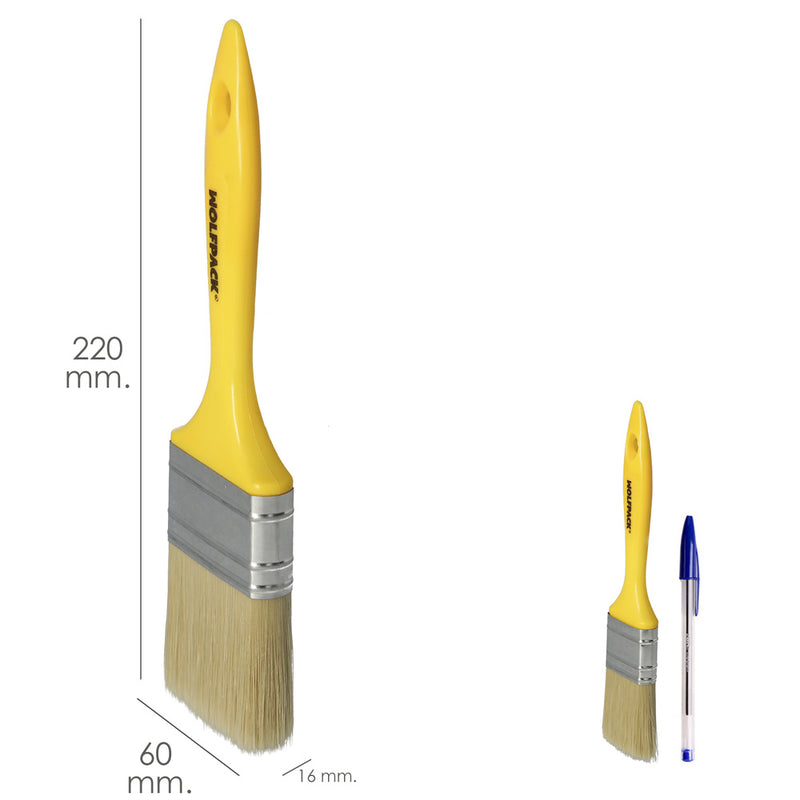 Paletina profesional cerda blanca ancho 60 mm. cerdas naturales mango plástico ergonomico, brocha pintor, pincel pintura