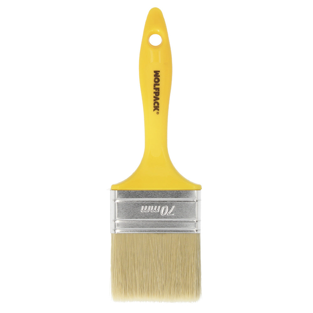 Trincha profissional cerda branca 70 mm largura cerdas naturais cabo plástico ergonómico, trincha de pintor, pincel de pintura