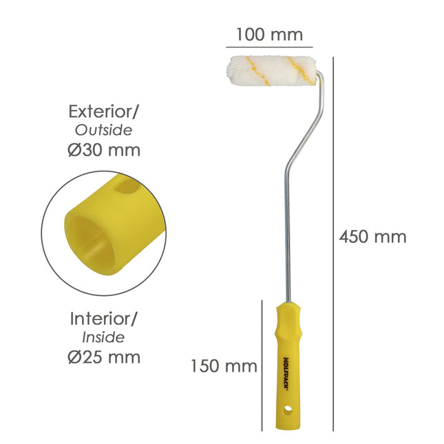 Rodillo poliamida pintura paredes y techos esmalte acrilico ancho 100 mm. rodillo pintar, rodillo pintura, rodillo esmalte,