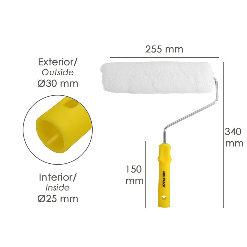 Rodillo pintura paredes y techos fibra acrilica ancho 250 mm. rodillo pintar, rodillo pintura, rodillo esmalte,