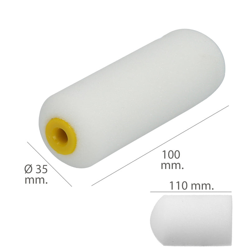 Rodillo espuma recambio para esmalte acrilico 100 mm.  set 10 rodillos. rodillo espuma, rodillo pintura acrilica