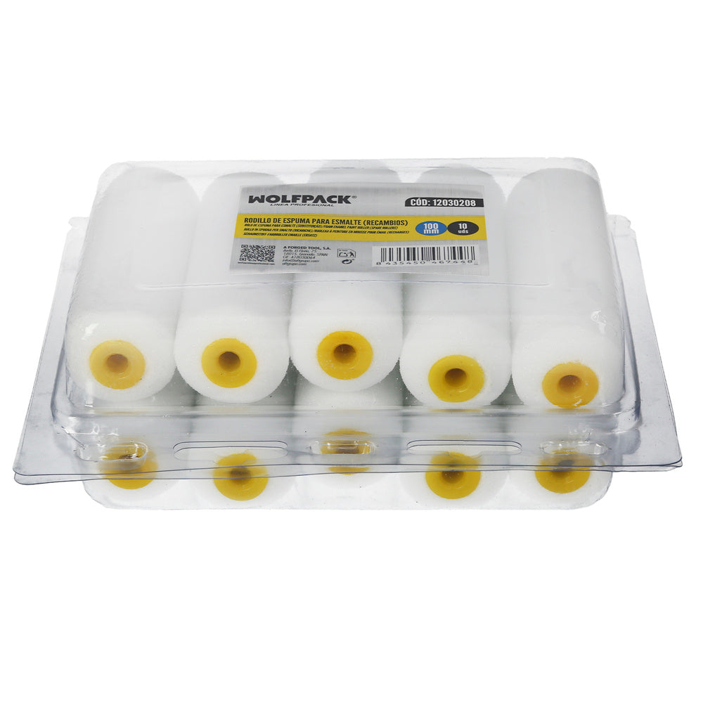 Rolo de espuma de substituição para esmalte acrílico 100 mm, conjunto de 10 rolos. Rolo de espuma, rolo de tinta acrílica