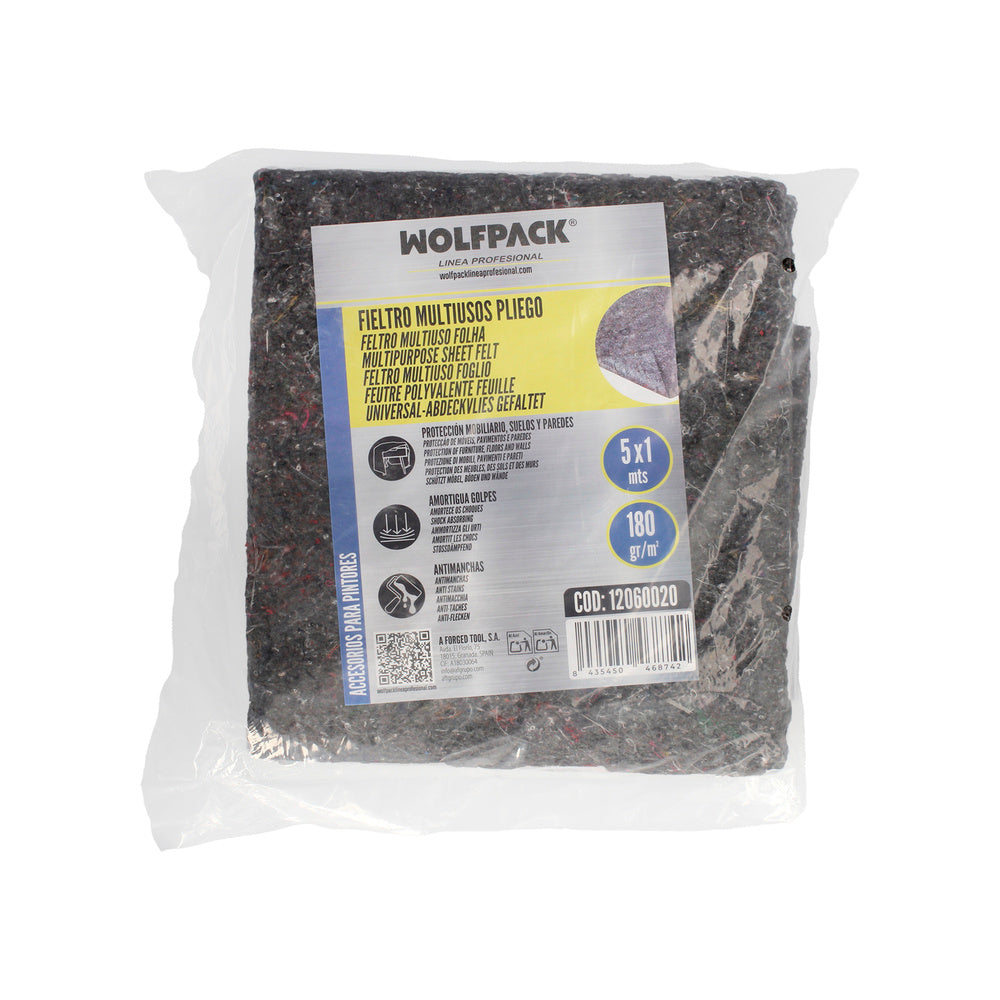 Multipurpose felt sheet 5x1m reinforced/waterproof