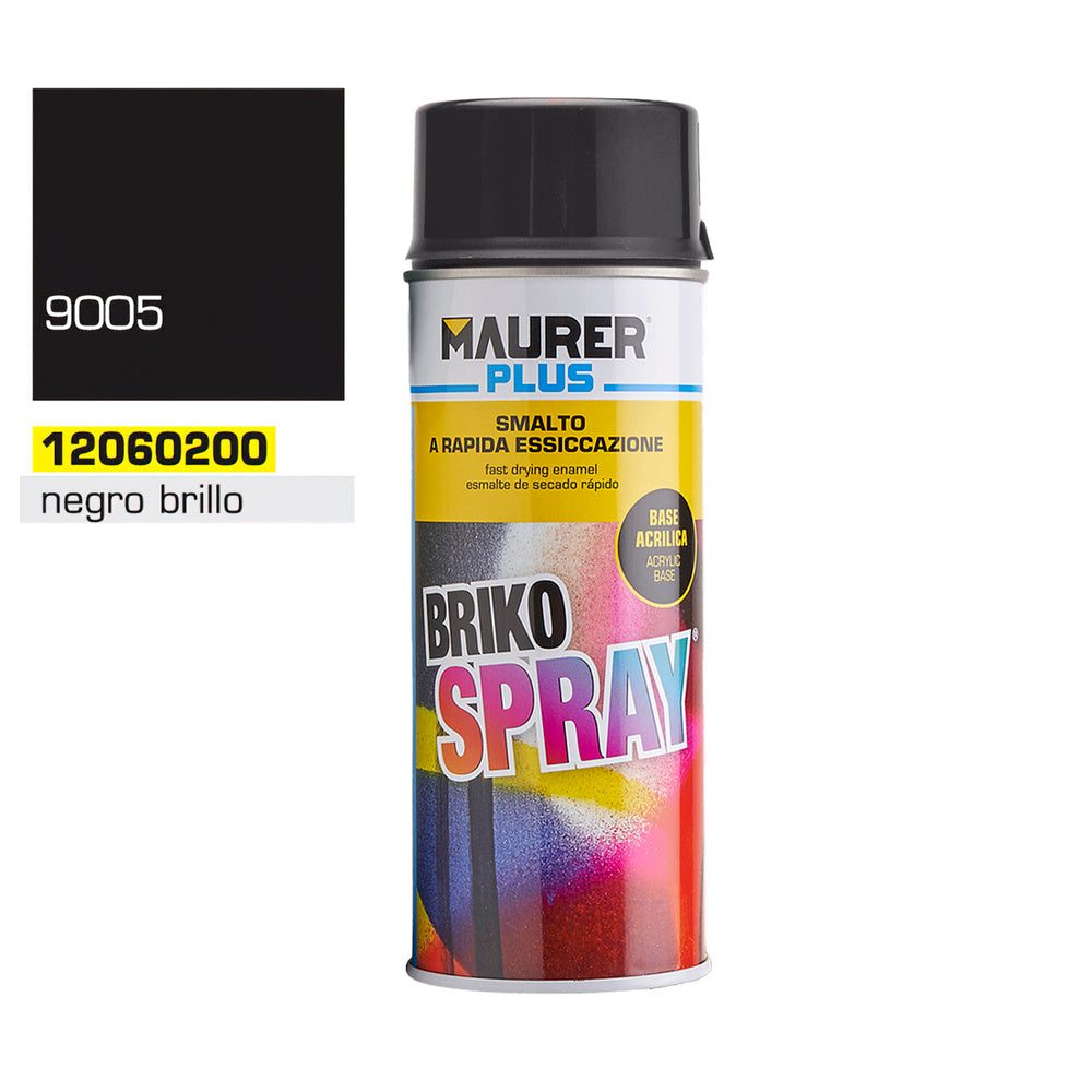 Deep gloss black spray paint 400 ml.