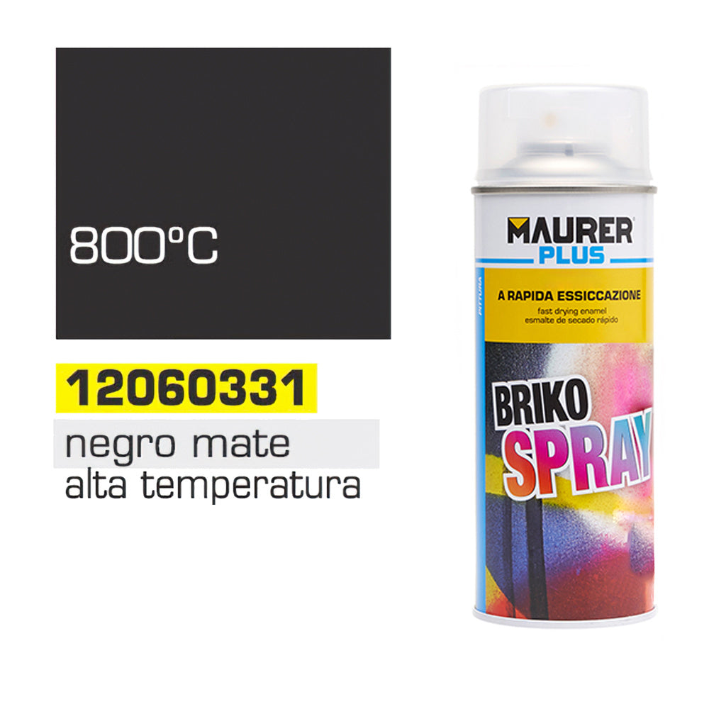 High Temperature Resistant Spray Paint Matte Black 400ml.