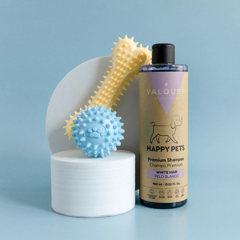Champú premium para mascotas pelo blanco elimina amarillos