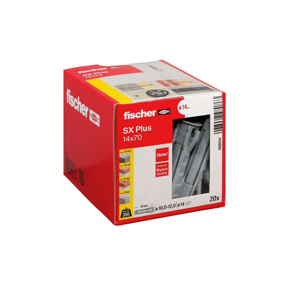 Taco fischer sx plus ø 14 x 70 mm (caja de 20 piezas)