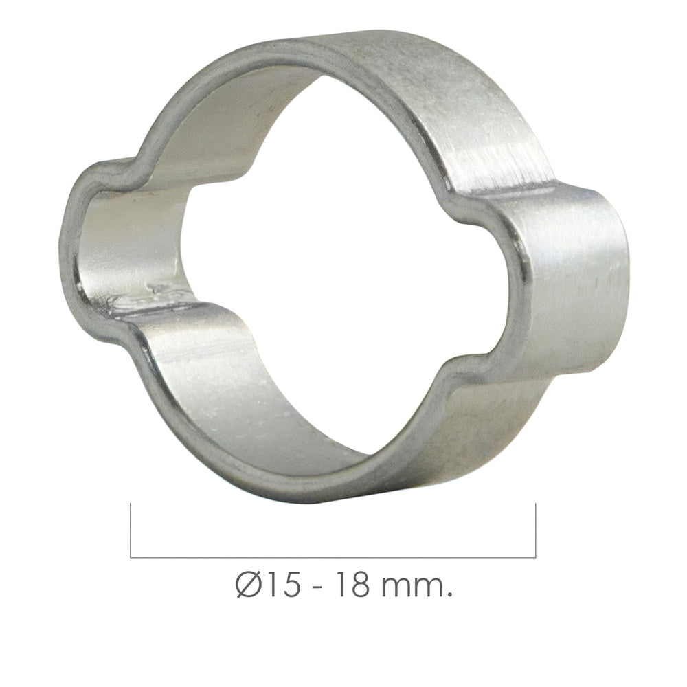 Abrazadera dos orejas ø 15-18 mm