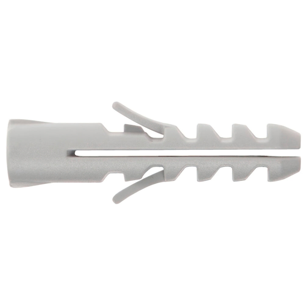 Taco nailon tradicional gris   8 mm  (caja de 100 piezas)