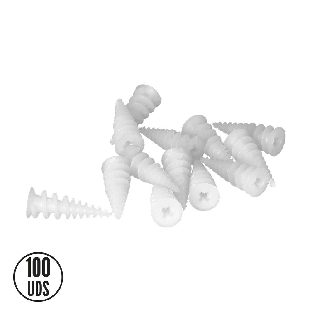 Self-drilling plasterboard nylon anchor 15x37 mm 100 units.