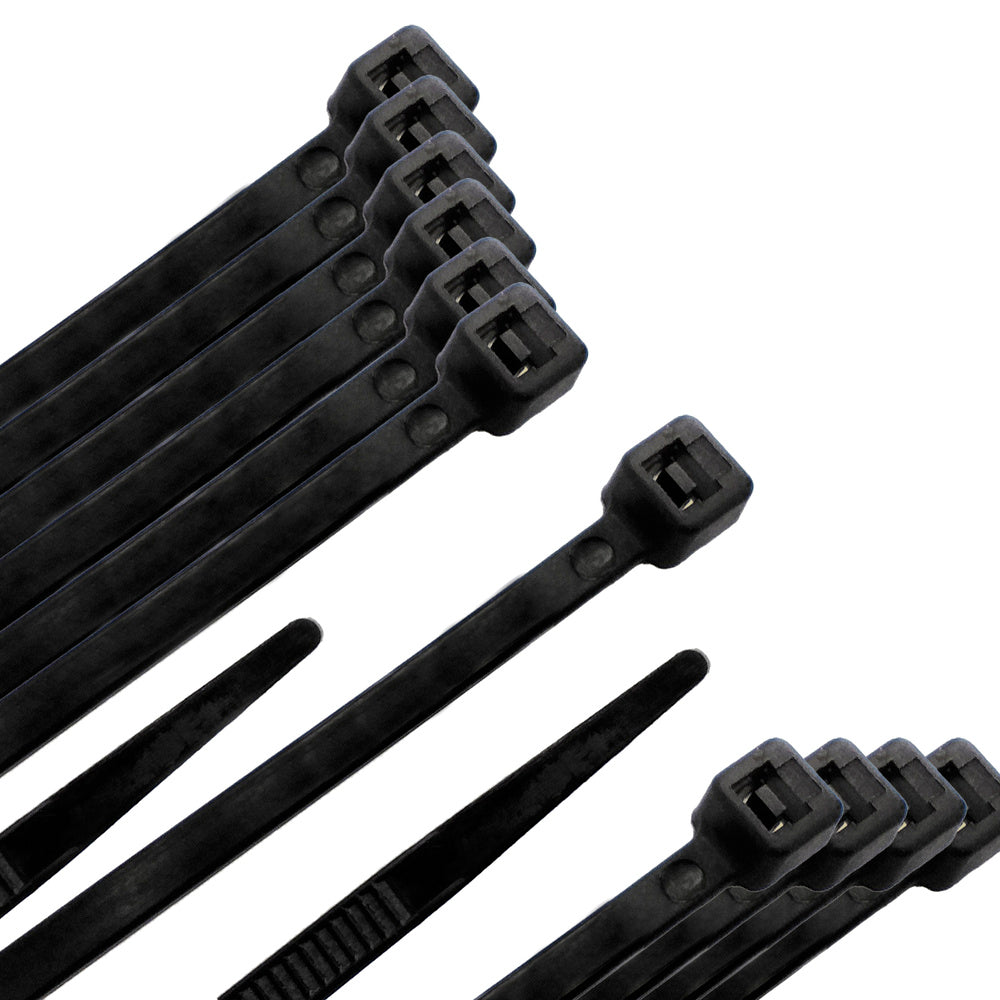 Brida nylon 100%. Color negro 2,5 x 100 mm bolsa 100 unidades. Abrazadera plástico, organizador cables, alta resistencia