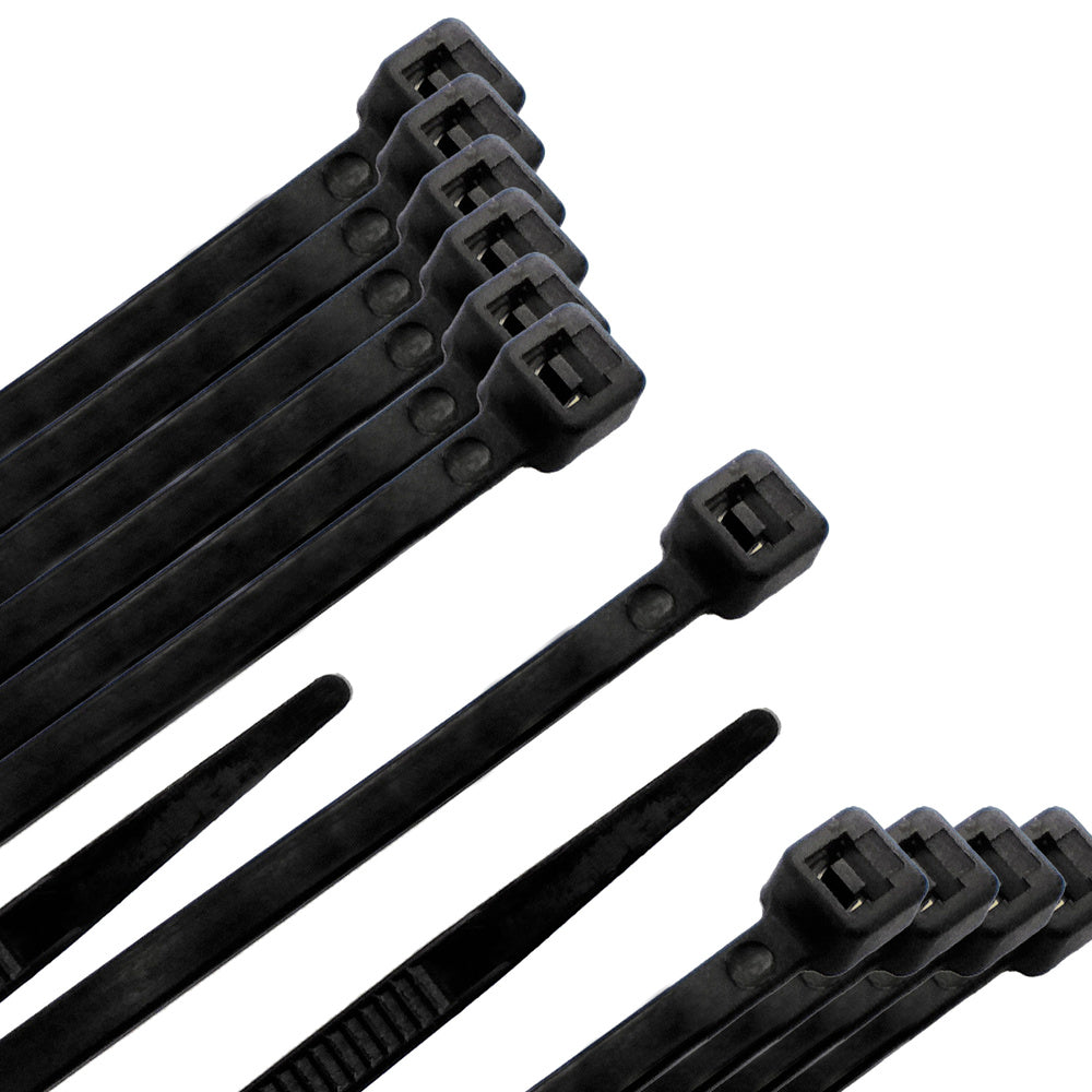 Brida nailon 100%. Color negro 3,5 x 200 mm bolsa 100 unidades. Abrazadera plástico, organizador cables, alta resistencia