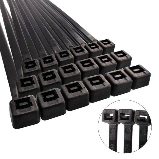 Brida nylon 100%. color negro 3,5 x 280 mm. bolsa 100 unidades. abrazadera plástico, organizador cables, alta resistencia