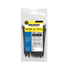 Brida nailon 100%. Color negro 3,6 x 370 mm bolsa 100 unidades. Abrazadera plástico, organizador cables, alta resistencia