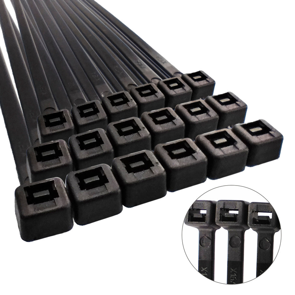 Brida nailon 100%. Color negro 4,5 x 280 mm bolsa 100 unidades. Abrazadera plástico, organizador cables, alta resistencia