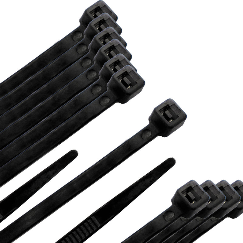 Brida nylon 100%. color negro 4,5 x 360 mm. bolsa 100 unidades. abrazadera plástico, organizador cables, alta resistencia