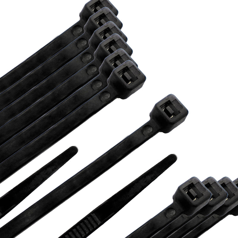 Brida nylon 100%. color negro 7,5 x 360 mm. bolsa 100 unidades. abrazadera plástico, organizador cables, alta resistencia
