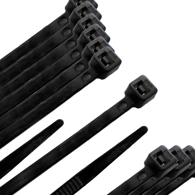 Brida nylon 100%. color negro 9,0 x 780 mm. bolsa 100 unidades. abrazadera plástico, organizador cables, alta resistencia