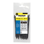 Brida nailon 100%. Color negro 9,0 x 780 mm bolsa 100 unidades. Abrazadera plástico, organizador cables, alta resistencia