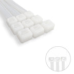 Brida nailon 100%. Color blanco / natural 2,5 x 100 mm 100 piezas. Abrazadera plástico, organizador cables, alta resistencia