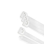 Brida nailon 100%. Color blanco / natural 2,5 x 200 mm 100 piezas. Abrazadera plástico, organizador cables, alta resistencia