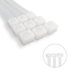 Brida nailon 100%. Color blanco / natural 4,5 x 200 mm 100 piezas. Abrazadera plástico, organizador cables, alta resistencia