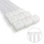 Brida nailon 100%. Color blanco / natural 7,5 x 450 mm 100 piezas. Abrazadera plástico, organizador cables, alta resistencia