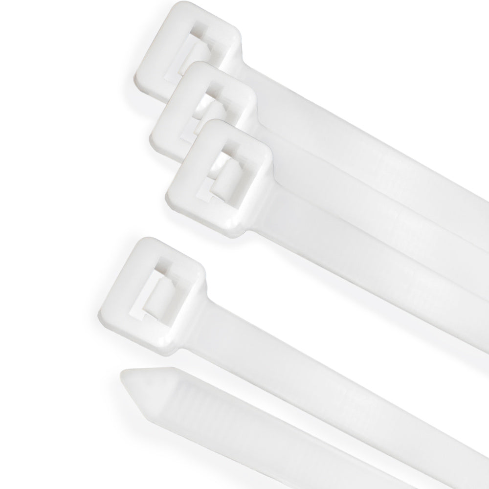 Brida nailon 100%. Color blanco / natural 7,8 x 540 mm 100 piezas. Abrazadera plástico, organizador cables, alta resistencia