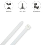 Brida nylon 100%. Color blanco / natural 9,0 x 780 mm 100 piezas. Abrazadera plástico, organizador cables, alta resistencia