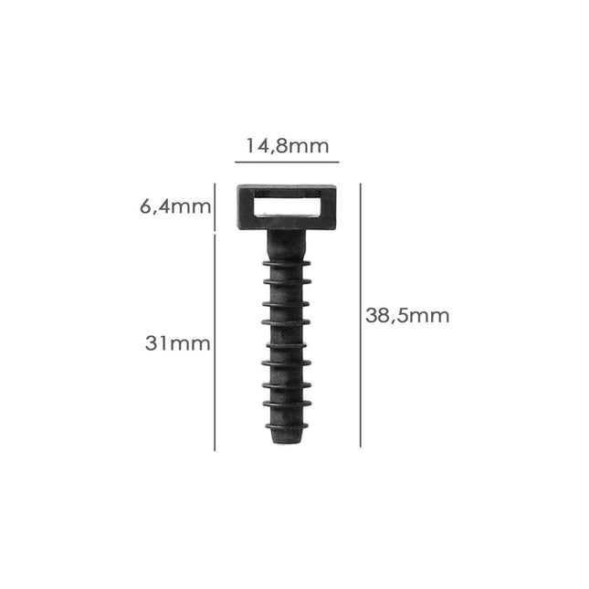 Taco fijación brida nylon negro 8 mm. (bolsa 100 unidades)