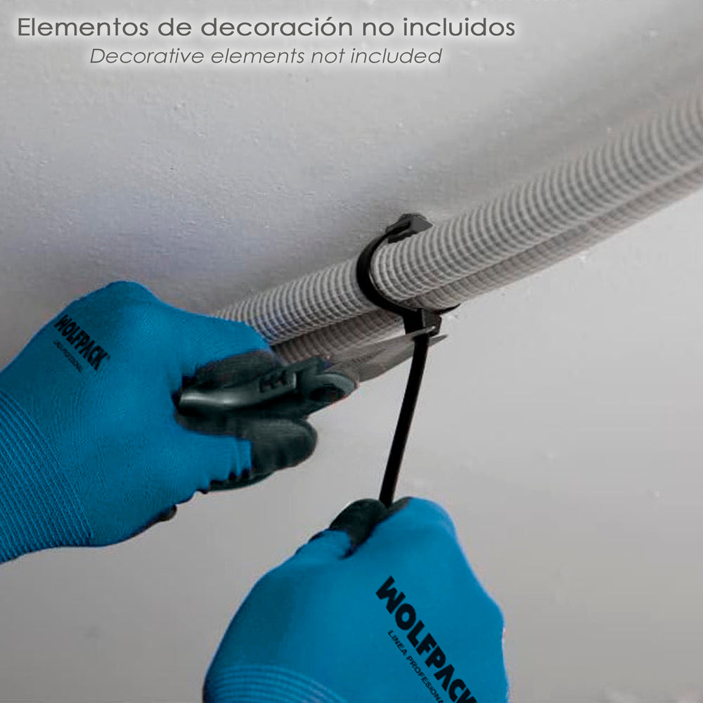 Taco fijación brida nailon negro 8 mm (bolsa 100 unidades)