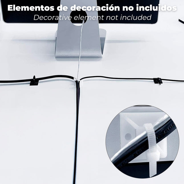 Base adhesiva para bridas 19x19 mm. blanca bolsa 100 unidades