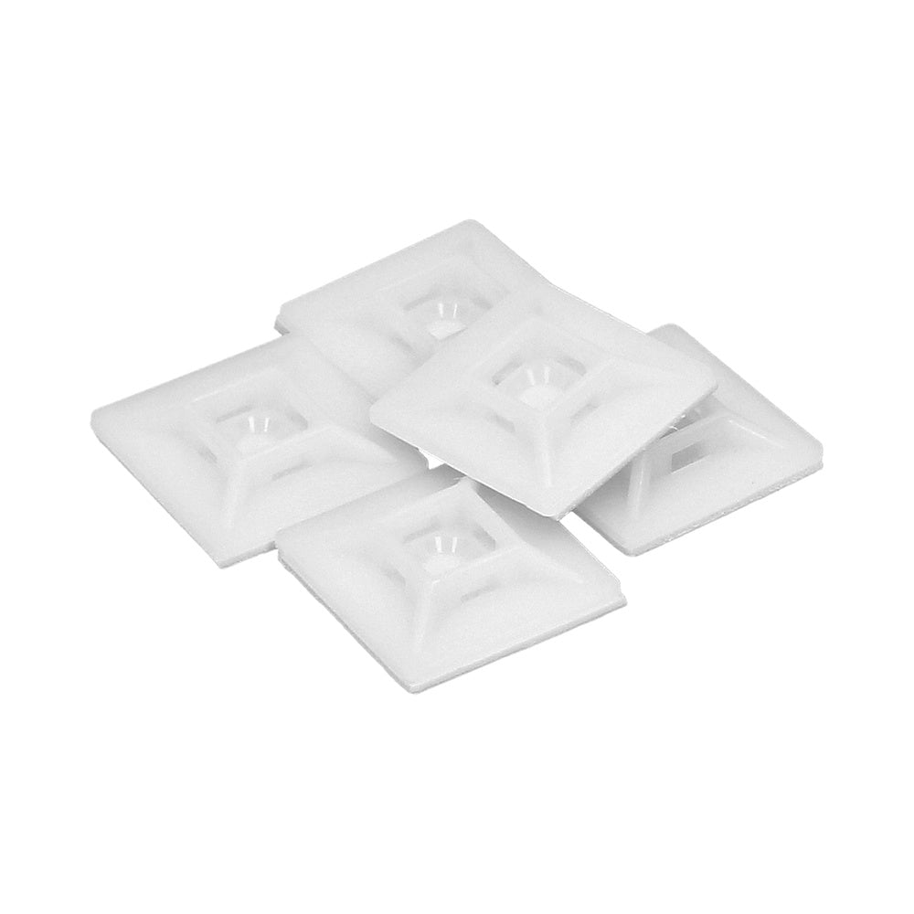 Base adhesiva para bridas 19x19 mm blanca bolsa 100 unidades