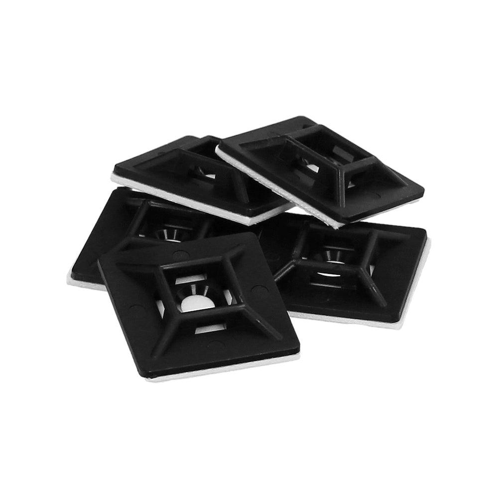 Adhesive cable tie mount 28x28 mm black bag 100 units