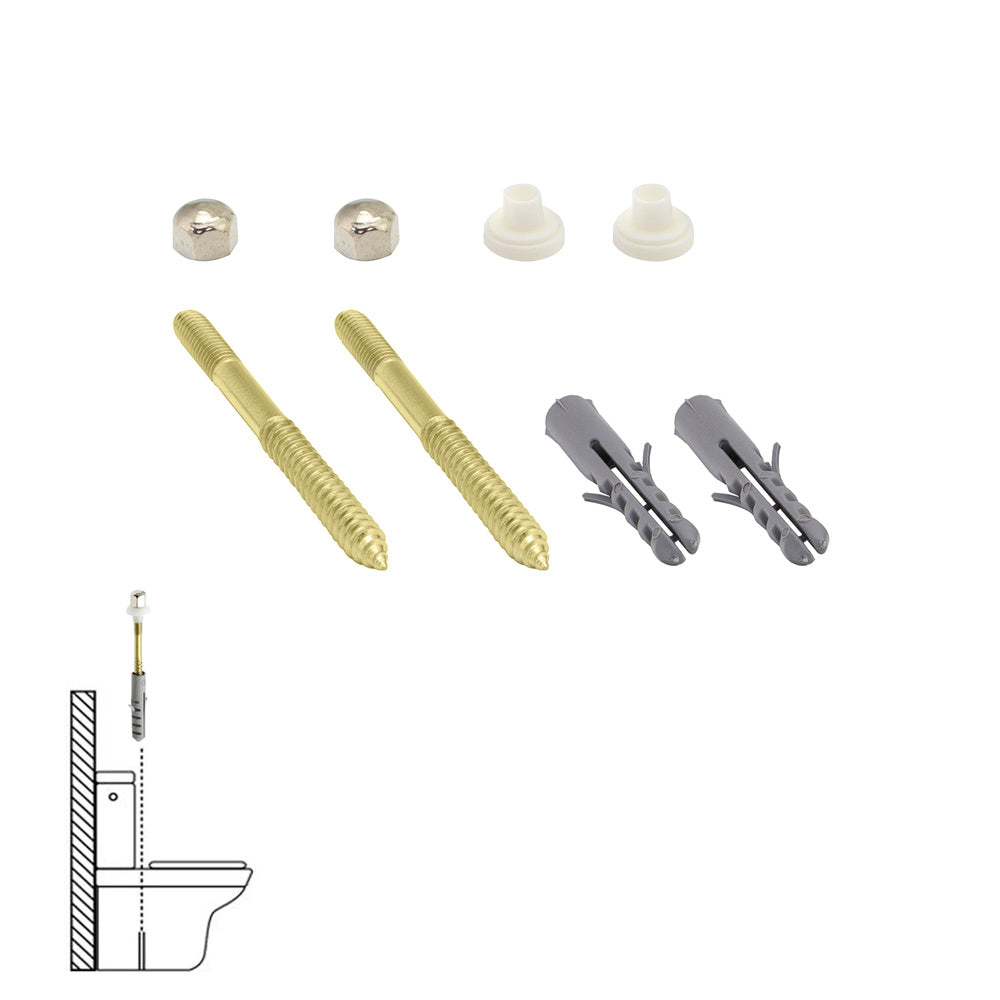 Toilet fixing sanitary kit 5x75 mm bichromated (2 pieces)