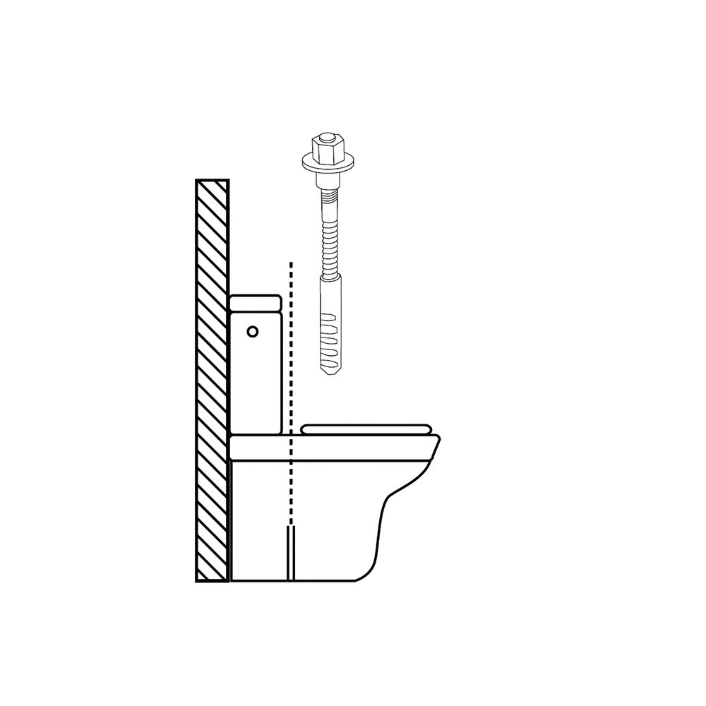 Kit sanitario fijación wc  6x80 mm inoxidable (2 piezas)