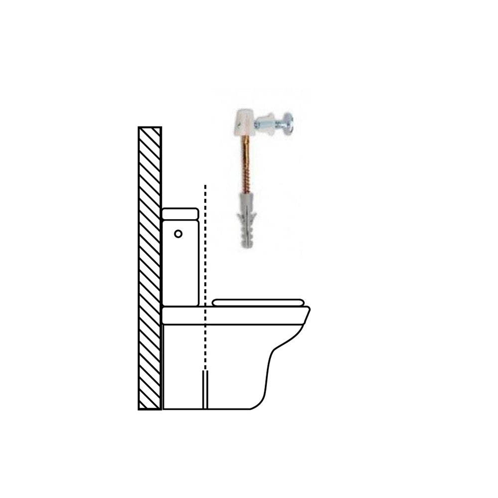 Kit sanitário fixação WC horizontal 5x70 mm (2 peças)
