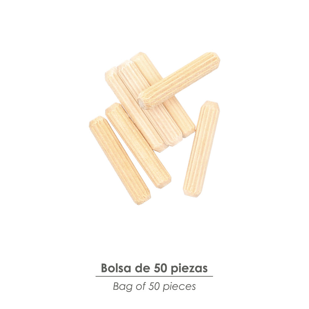 Espigas madera 6x30 mm (bolsa de 50 piezas)