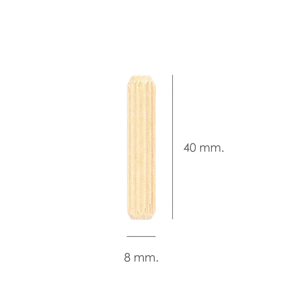 Espigas madera 8x40 mm (bolsa de 50 piezas)
