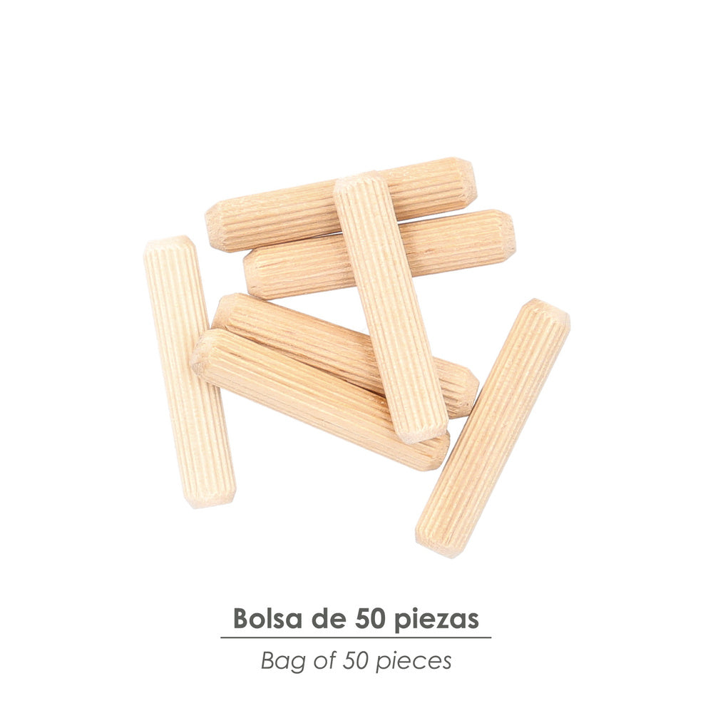 Espigas madera 8x40 mm (bolsa de 50 piezas)