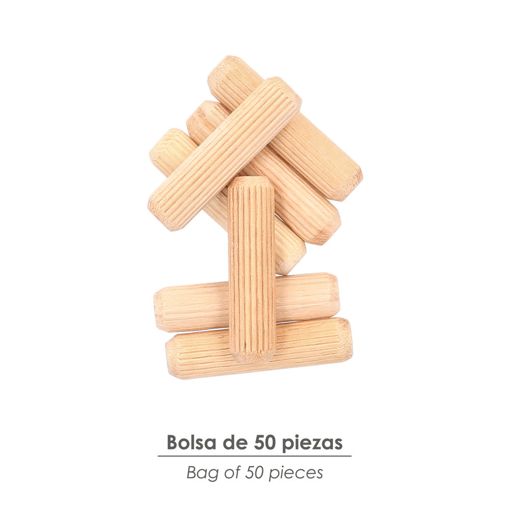 Espigas madera 10x40 mm (bolsa de 50 piezas)