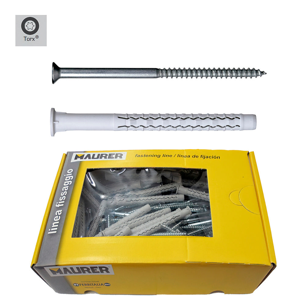 Taco wolfpack con tirafondo torx mu-xl 10 x 140 mm (caja de 50 piezas)