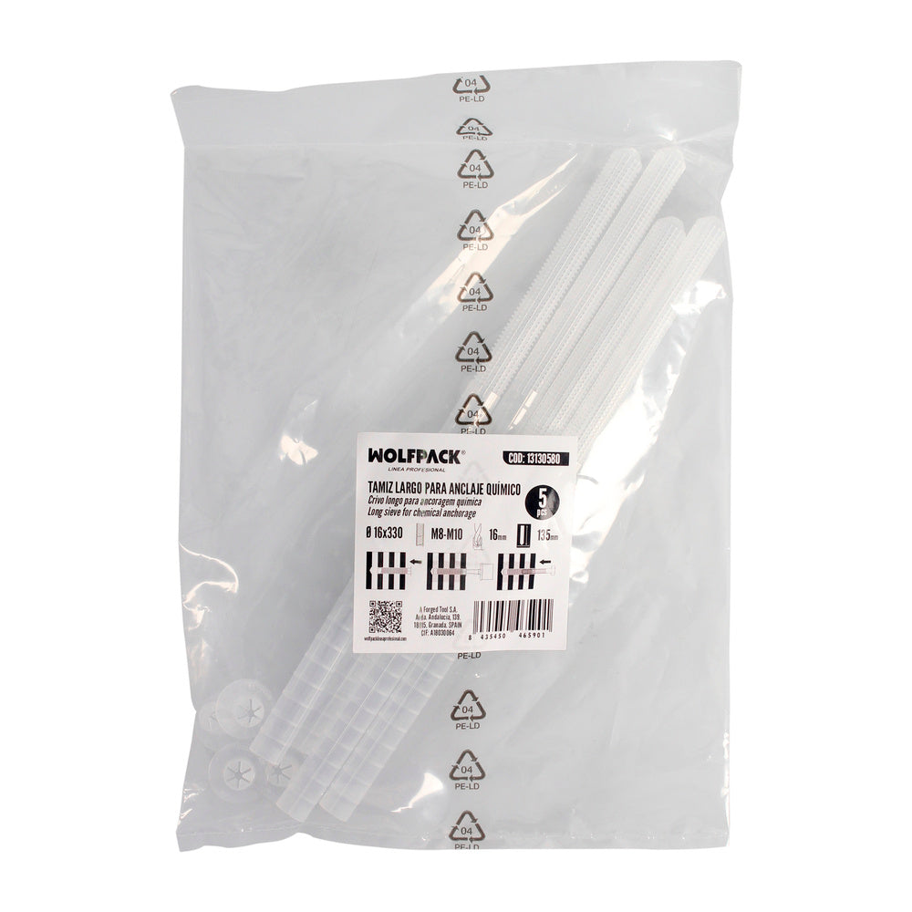 Malha para bucha química longa para ancoragens químicas Ø 16x330 mm seccionável (saco 5 unidades)